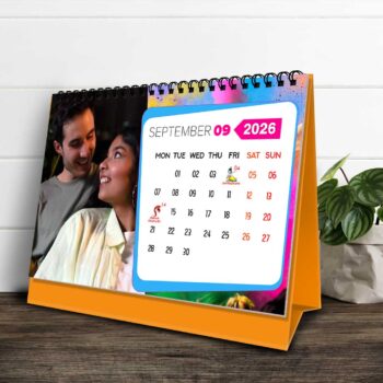2026 Personalized Desktop Calendar | Table top Photo Calendar | 9 x 6 Inches Horizontal Design 10 10