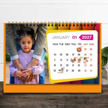 Alternative view of 2027 Personalized Desktop Calendar | Table top Photo Calendar | 9 x 6 Inches Horizontal Design 10