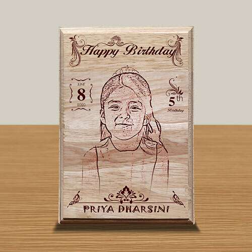 Personalized Wooden Photo Art Frame | Wooden Gifts | Happy Birthday Design 8 1