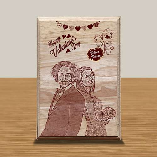 Personalized Wooden Photo Art Frame | Wooden Gifts | Happy Valentine's Day Design 14  1