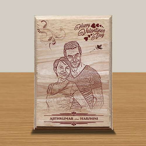 Personalized Wooden Photo Art Frame | Wooden Gifts | Happy Valentine's Day Design 13 1