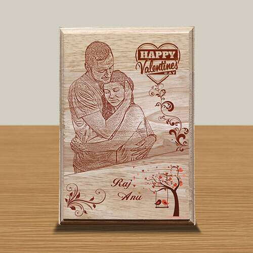 Personalized Wooden Photo Art Frame | Wooden Gifts | Happy Valentine's Day Design 12 1