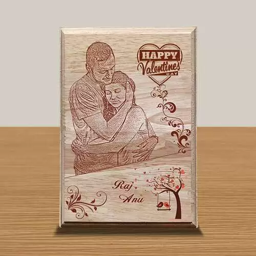 Personalized Wooden Photo Art Frame | Wooden Gifts | Happy Valentine's Day Design 12 1