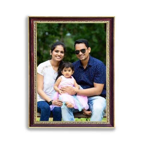 Personalized Brown Gold Border Synthetic Photo Frame Design 13 1