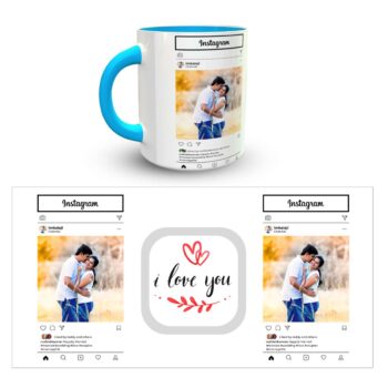 Valentines days combo gifts | Synthetic photo frame | Two tone Sky blue Mug pack of 2 6