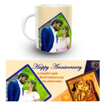 Wedding anniversary combo gifts | 3d crystal diamond | White mug | Wooden Photo Art pack of 3 7
