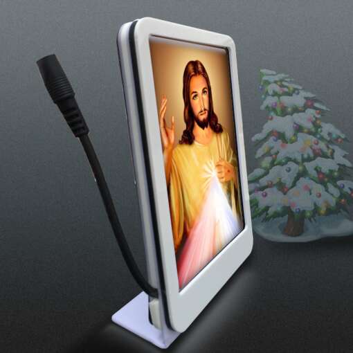 Personalized Car Dashboard LED Photo Frame 6x9 cm Single | Jesus 2