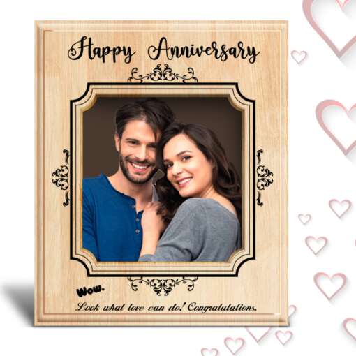 Personalized Anniversary Gifts (12 x 9 in) Design 4 | Photo on Wood | Wooden Engraving Photo Frame & Plaques 3
