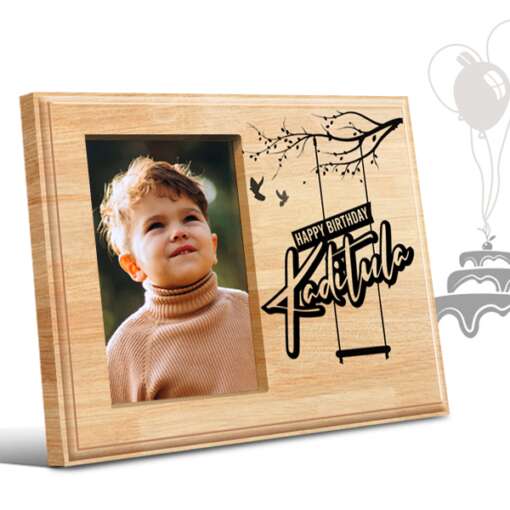 Personalized Birthday Gifts (12 x 9 in) Design 2 | Photo on Wood | Wooden Engraving Photo Frame & Plaques 1