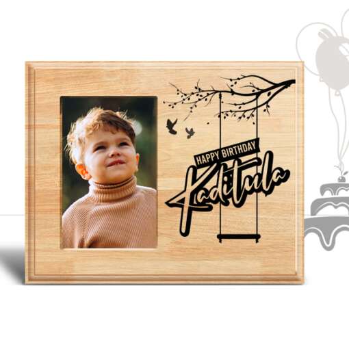 Personalized Birthday Gifts (12 x 9 in) Design 2 | Photo on Wood | Wooden Engraving Photo Frame & Plaques 2