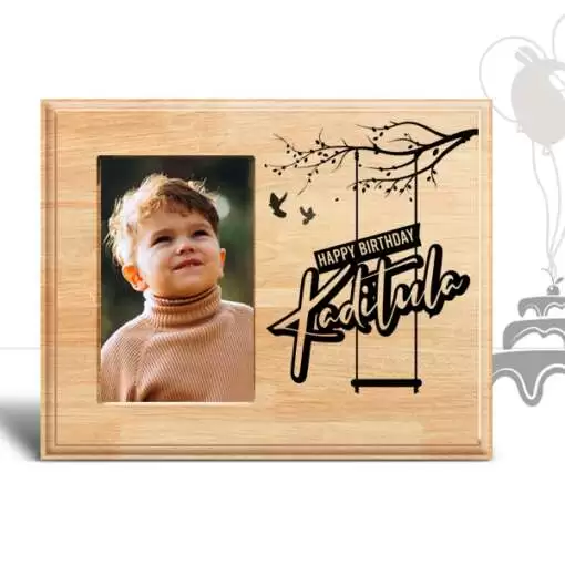 Personalized Birthday Gifts (12 x 9 in) Design 2 | Photo on Wood | Wooden Engraving Photo Frame & Plaques 2
