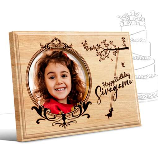Personalized Birthday Gifts (12 x 9 in) Design 3 | Photo on Wood | Wooden Engraving Photo Frame & Plaques 1