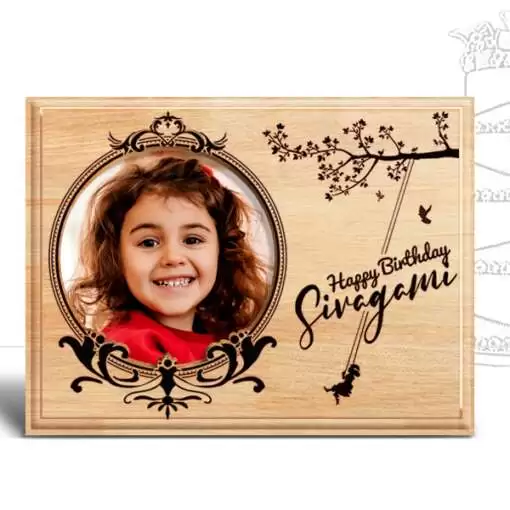 Personalized Birthday Gifts (12 x 9 in) Design 3 | Photo on Wood | Wooden Engraving Photo Frame & Plaques 2