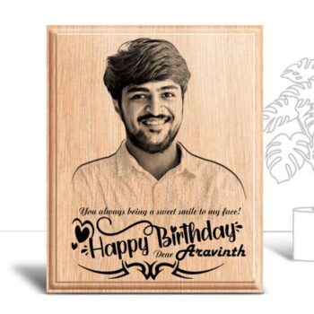 Personalized Birthday Gifts (4 x 5 in) | Photo on Wood | Wooden Engraving Photo Frame & Plaques for Boy 5