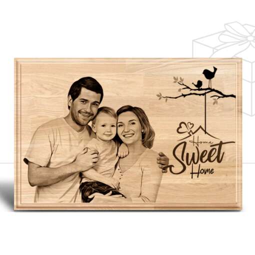 Personalized Valentines day Gifts (12 x 8 in) | Photo on Wood | Wooden Engraving Photo Frame & Plaques 2