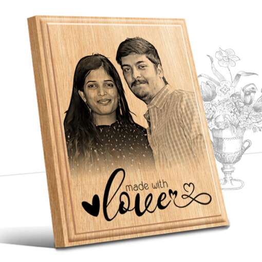 Personalized Family Gifts (4 x 5 in) | Photo on Wood | Wooden Engraving Photo Frame & Plaques 1