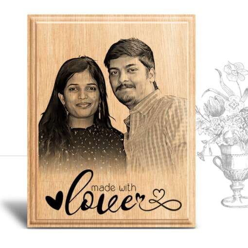 Personalized Family Gifts (4 x 5 in) | Photo on Wood | Wooden Engraving Photo Frame & Plaques 2