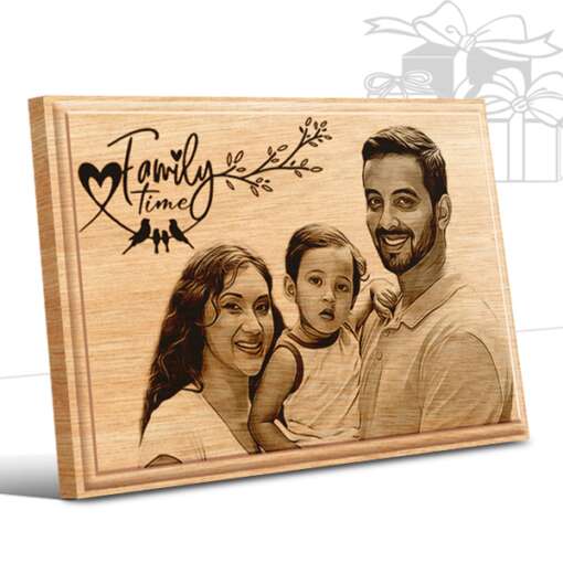 Personalized Family Gifts (7 x 5 in) | Photo on Wood | Wooden Engraving Photo Frame & Plaques 1