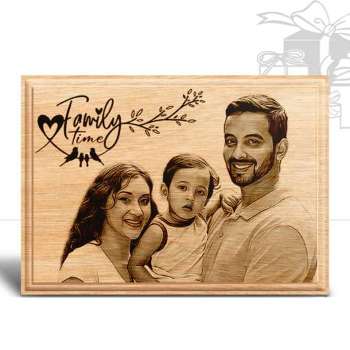 Personalized Family Gifts (7 x 5 in) | Photo on Wood | Wooden Engraving Photo Frame & Plaques 2