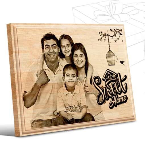 Personalized Family Gifts (8 x 6 in) | Photo on Wood | Wooden Engraving Photo Frame & Plaques 1