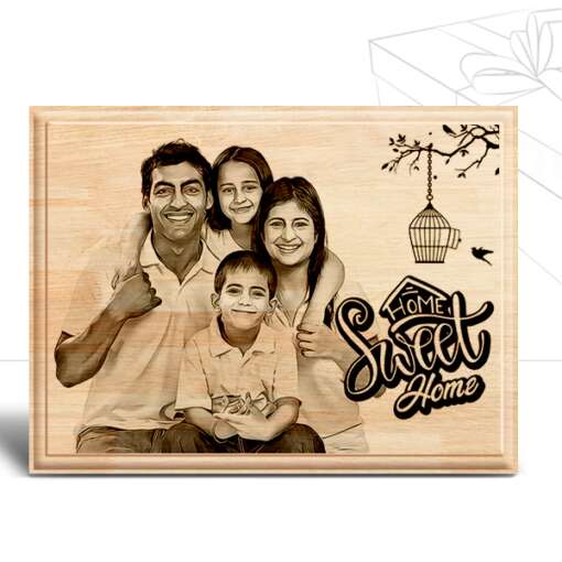 Personalized Family Photo Frame (8x6) | Wood Gift Photoland - Image 2