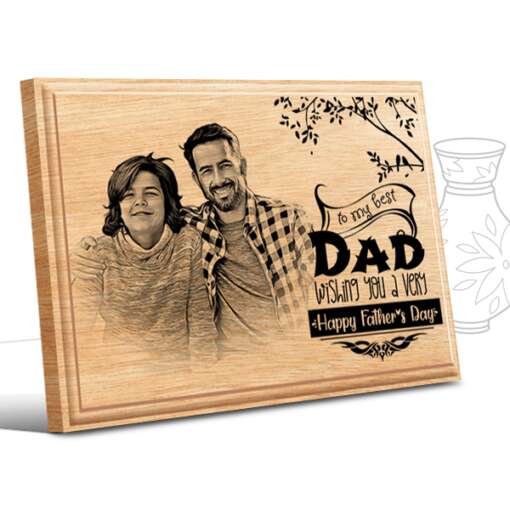 Personalized Father's day Gifts (7 x 5 in) | Photo on Wood | Wooden Engraving Photo Frame & Plaques 1