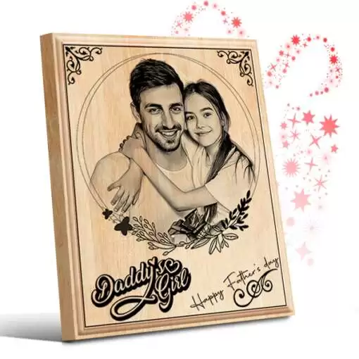 Personalized Father's day Gifts (8 x 10 in) | Photo on Wood | Wooden Engraving Photo Frame & Plaques 1