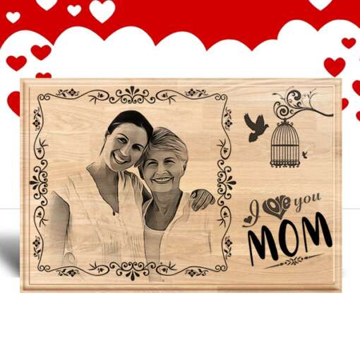 Personalized Mother's day Gifts (12 x 8 in) | Photo on Wood | Wooden Engraving Photo Frame & Plaques 2