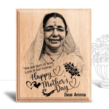 Personalized Mother's day Gifts (4 x 5 in) | Photo on Wood | Wooden Engraving Photo Frame & Plaques 5
