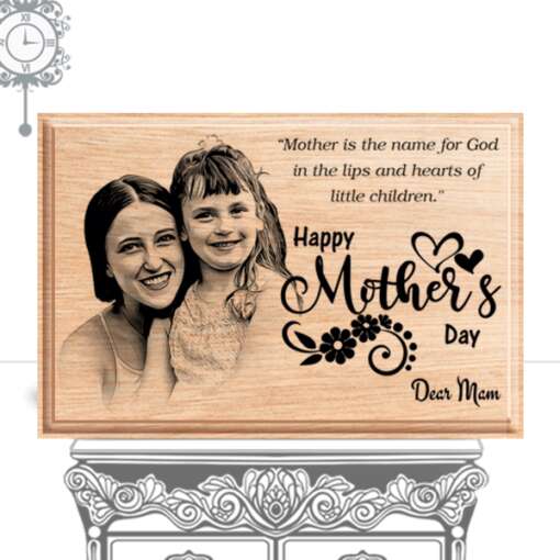 Personalized Mother's day Gifts (6 x 4 in) | Photo on Wood | Wooden Engraving Photo Frame & Plaques 2
