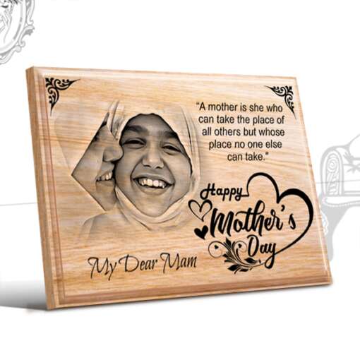 Personalized Mother's day Gifts (7 x 5 in) | Photo on Wood | Wooden Engraving Photo Frame & Plaques 1