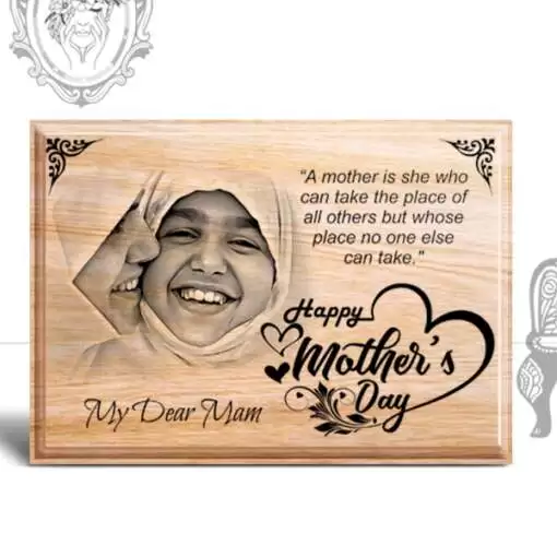 Personalized Mother's day Gifts (7 x 5 in) | Photo on Wood | Wooden Engraving Photo Frame & Plaques 2