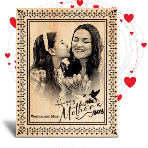 Personalized Mother's day Gifts (8 x 10 in) | Photo on Wood | Wooden Engraving Photo Frame & Plaques 2