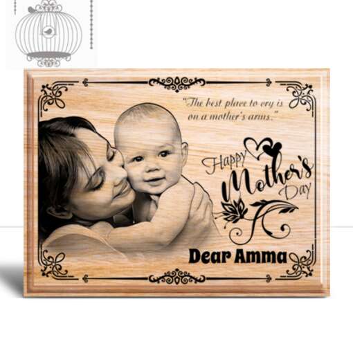 Personalized Mother's day Gifts (8 x 6 in) | Photo on Wood | Wooden Engraving Photo Frame & Plaques 2