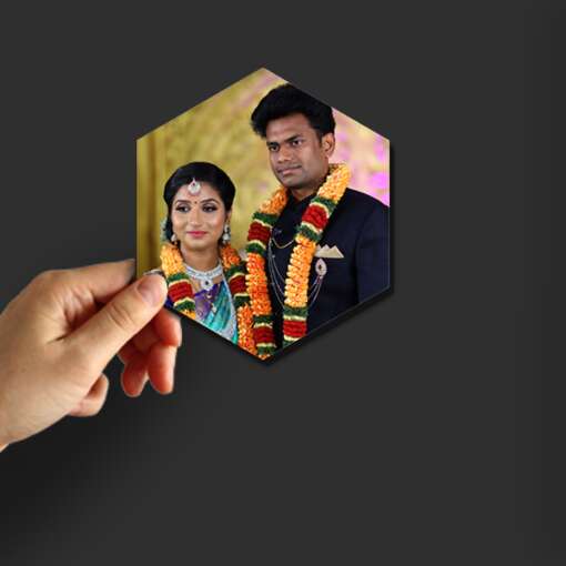 Personalized Photo Magnets Fridge | Wedding Gift | Hexagon - Image 3
