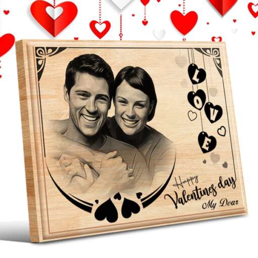 Personalized Valentines day Gifts (10 x 8 in) | Photo on Wood | Wooden Engraving Photo Frame & Plaques 1