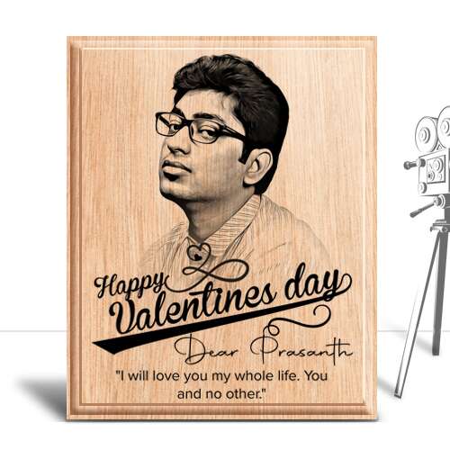 Personalized Valentines day Gifts (4 x 5 in) | Photo on Wood | Wooden Engraving Photo Frame & Plaques 2
