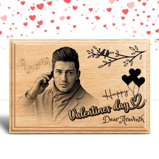 Personalized Valentines day Gifts (6 x 4 in) | Photo on Wood | Wooden Engraving Photo Frame & Plaques 2