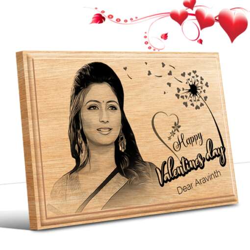 Personalized Valentines day Gifts (7 x 5 in) | Photo on Wood | Wooden Engraving Photo Frame & Plaques 1
