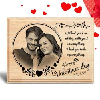 Personalized Valentines day Gifts (8 x 6 in) | Photo on Wood | Wooden Engraving Photo Frame & Plaques 5