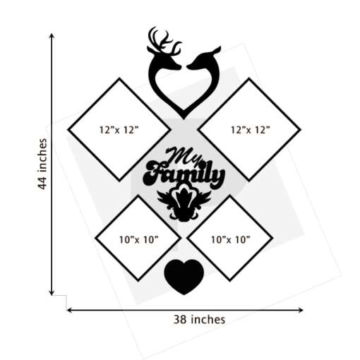 Family Picture Wall Display | Photo Frame Set of 4 - Image 3