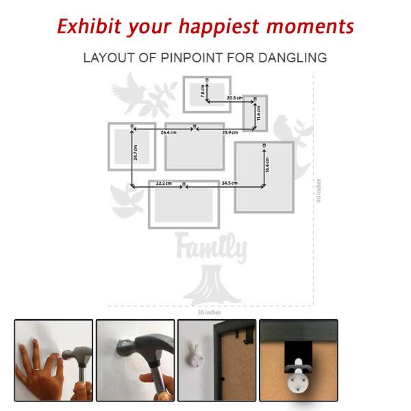 Family Wall Photo Display Set of 6 | Photo Collage 4 Family Wall Photo Display Set of 6 | Photo Collage - Image 4