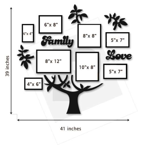 Collage Photo frame Set of 8 | Family tree Design 4 3
