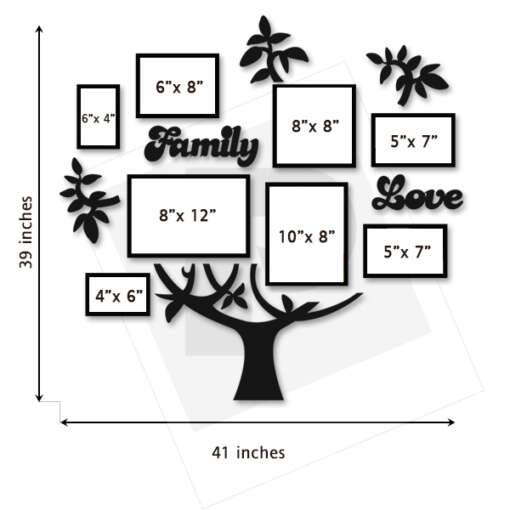Family Tree Photo Display Frames Set of 8 | Photo Collage - Image 3