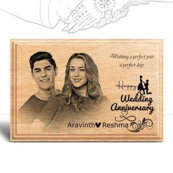 Personalized Wedding Anniversary Gifts (6 x 4 in) | Photo on Wood | Wooden Engraving Photo Frame & Plaques 5