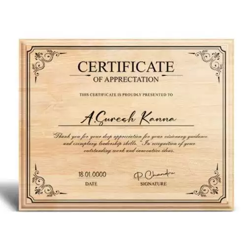 Personalized Wooden Photo Frame Certificate | Certificate on Wood | Wooden Certificate Frame & Plaques-Design 1 2