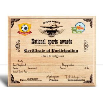 Wooden Certificate 1