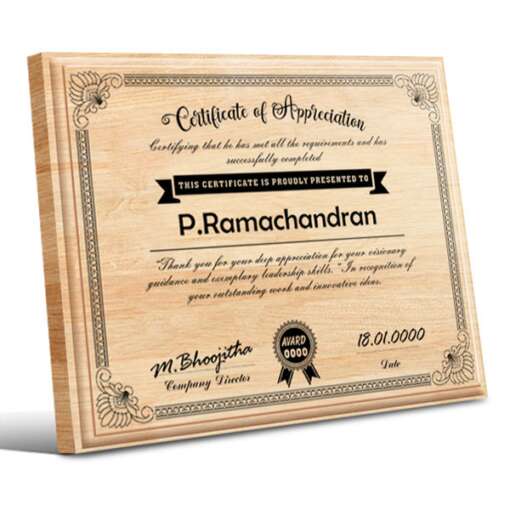 Personalized Wooden Photo Frame Certificate | Certificate on Wood | Wooden Certificate Frame & Plaques-Design 3 1