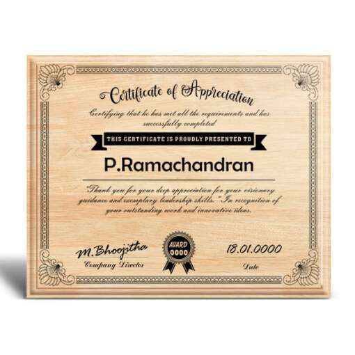 Personalized Wooden Photo Frame Certificate | Certificate on Wood | Wooden Certificate Frame & Plaques-Design 3 2