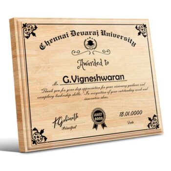 Wooden Certificate 12